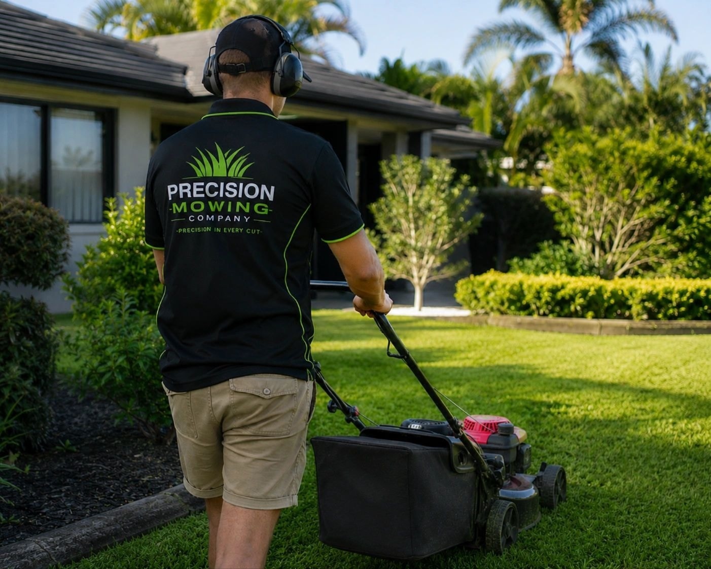 Precision Mowing Company team at work